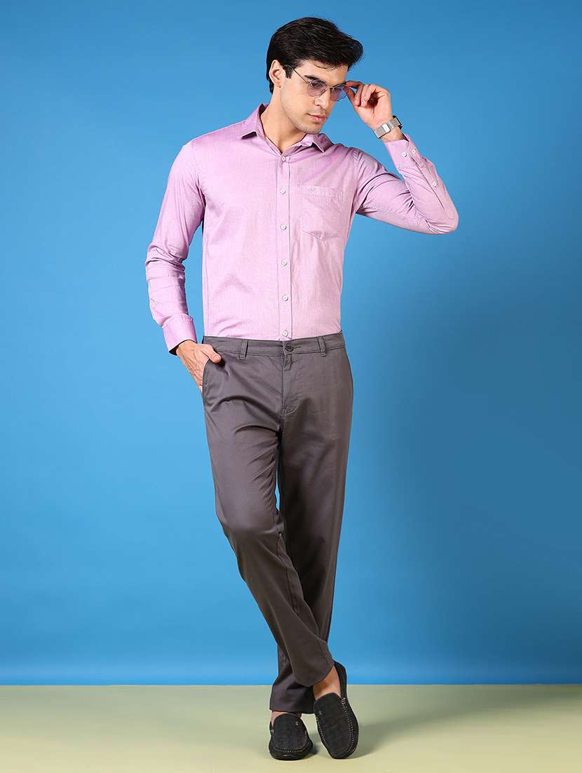 men solid mid rise casual chinos - 21749674 -  Standard Image - 4