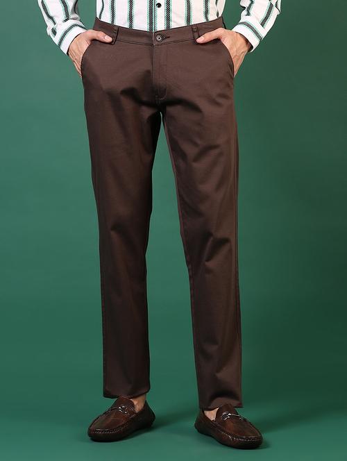 men solid mid rise casual chinos - 21749678 - Standard Image - 0