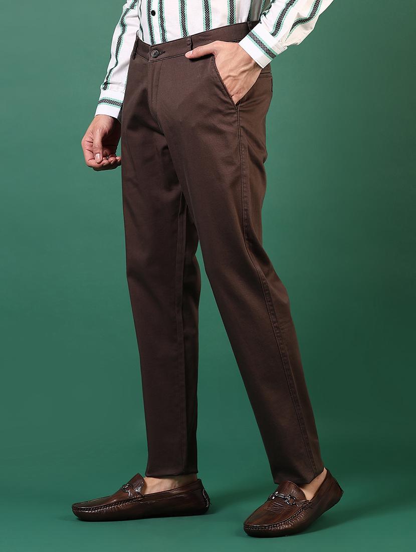 men solid mid rise casual chinos - 21749678 - Standard Image - 1