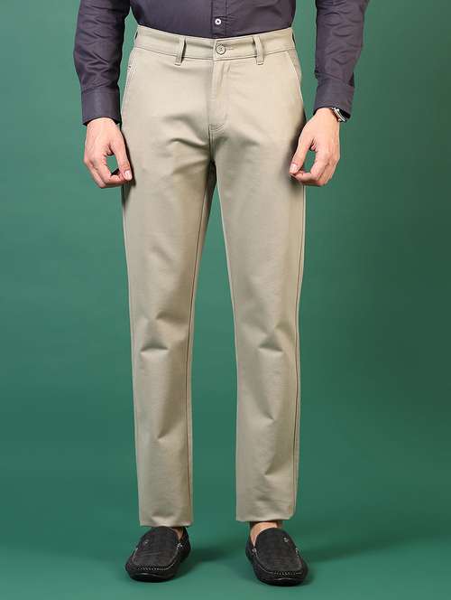 men mid rise solid chinos  - 21749683 -  Standard Image - 0