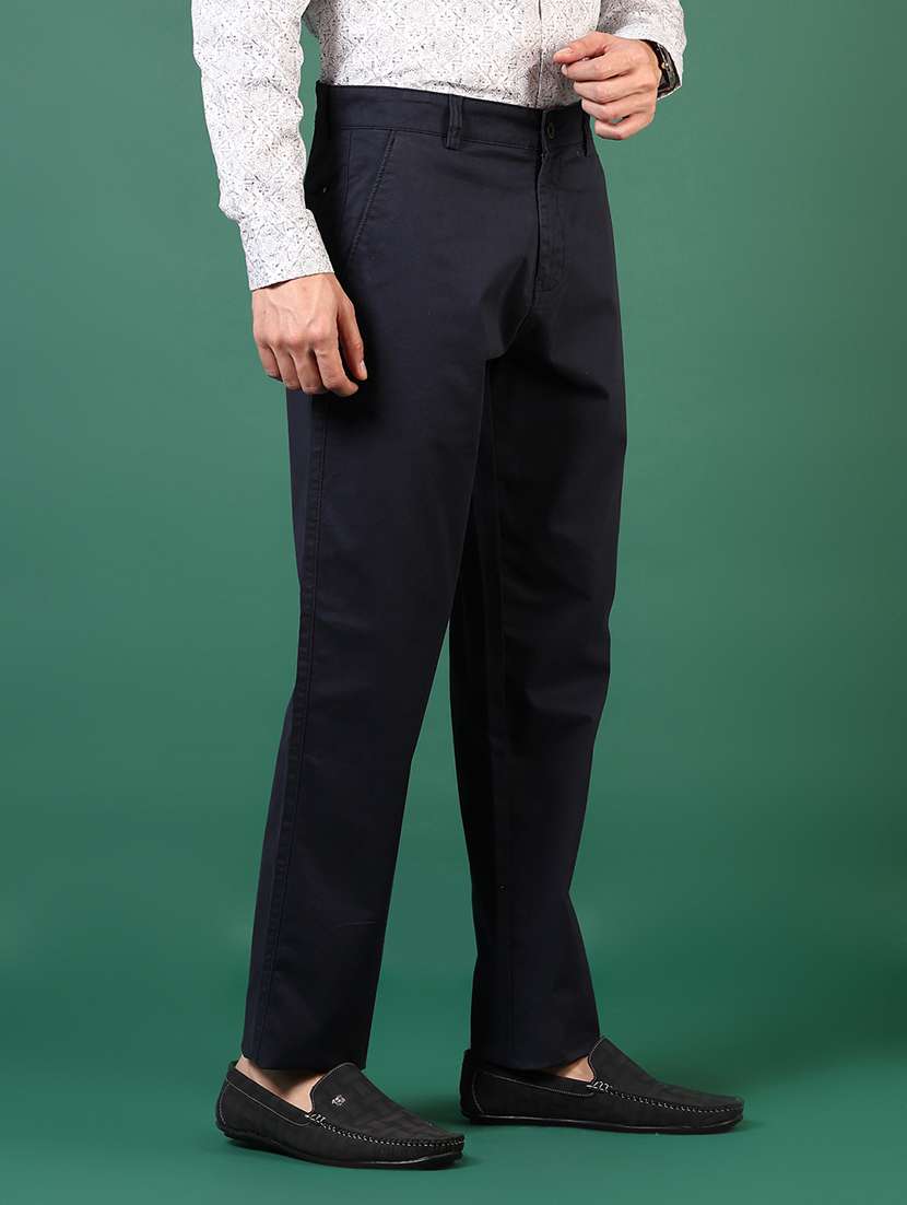men solid mid rise casual chinos - 21749685 -  Standard Image - 1