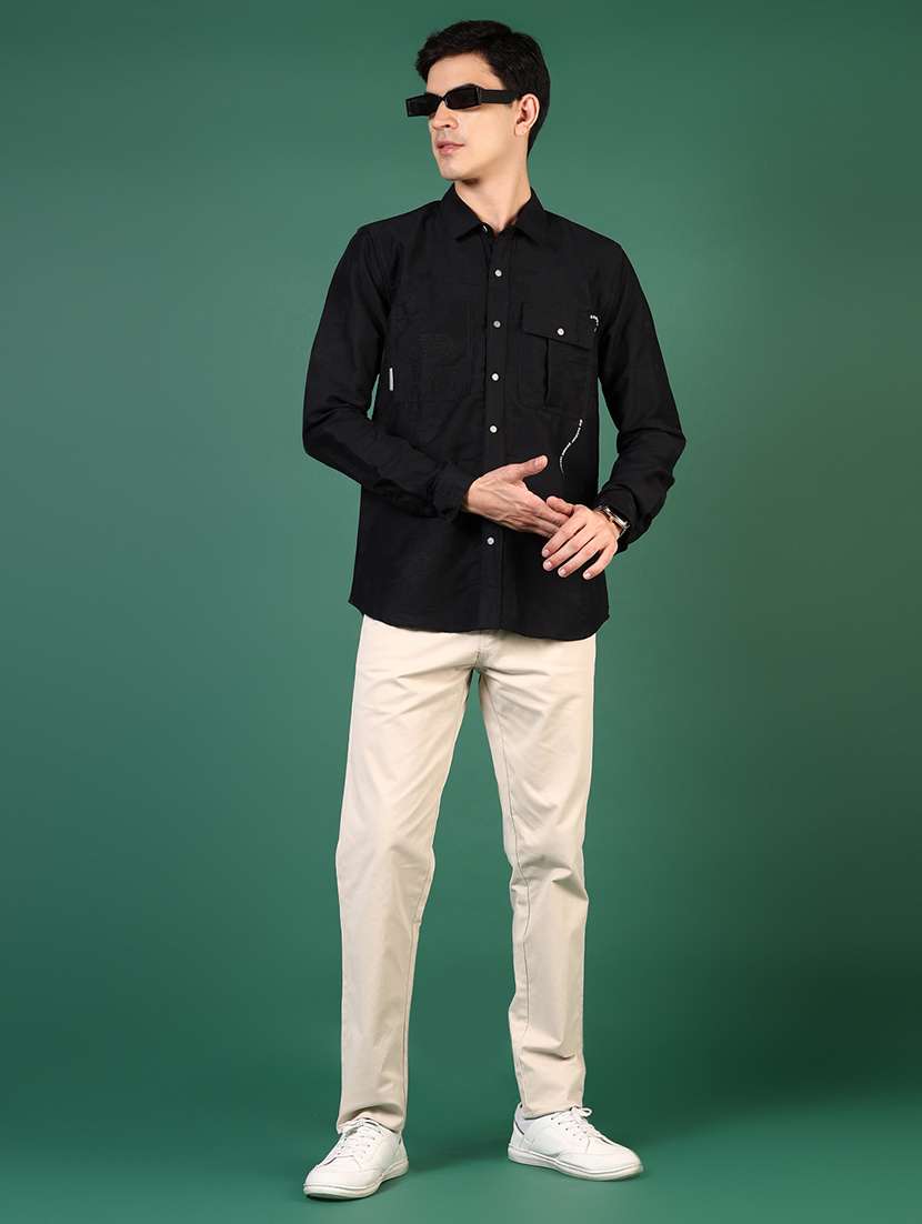 men solid mid rise casual chinos - 21749694 -  Standard Image - 4
