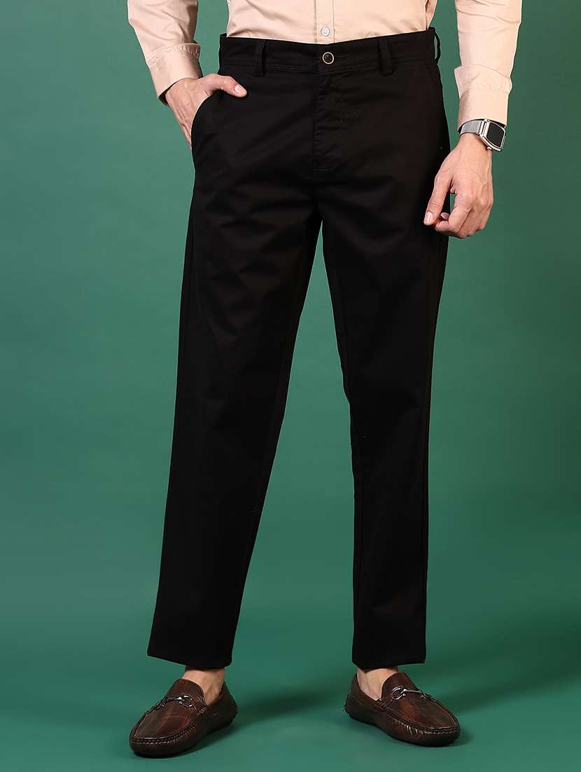 men solid mid rise casual chinos - 21749696 - Zoom Image - 0