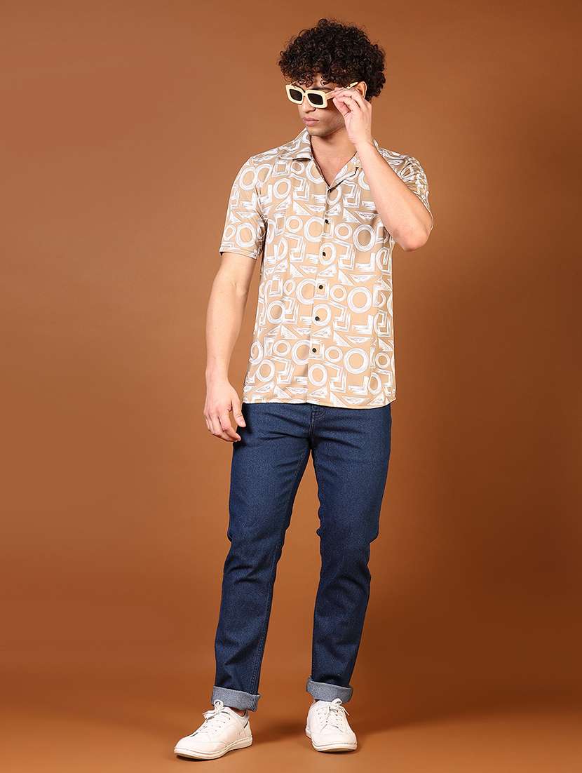 men printed short sleeve regular fit casual shirt - 21749700 -  Standard Image - 4