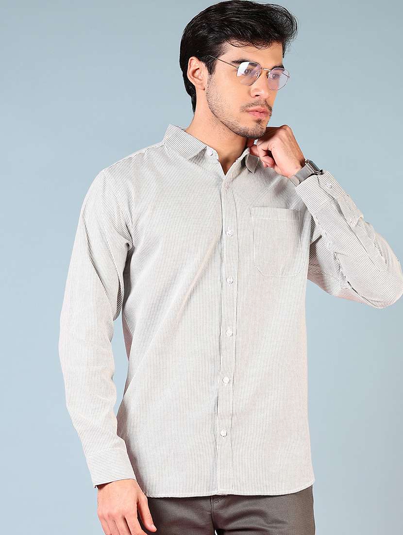 men striped long sleeve regular fit casual shirt - 21749714 -  Standard Image - 1