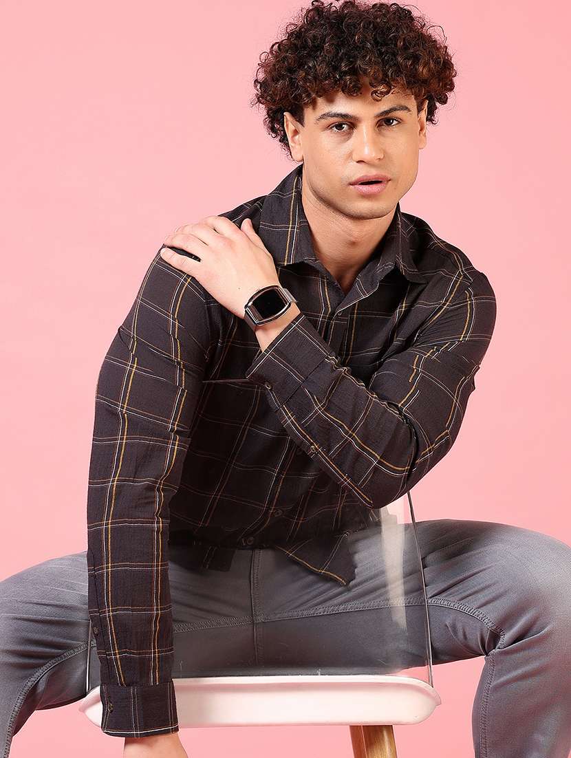 men checkered long sleeve regular fit casual shirt - 21749717 -  Standard Image - 1