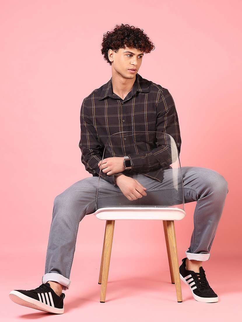 men checkered long sleeve regular fit casual shirt - 21749717 -  Standard Image - 4