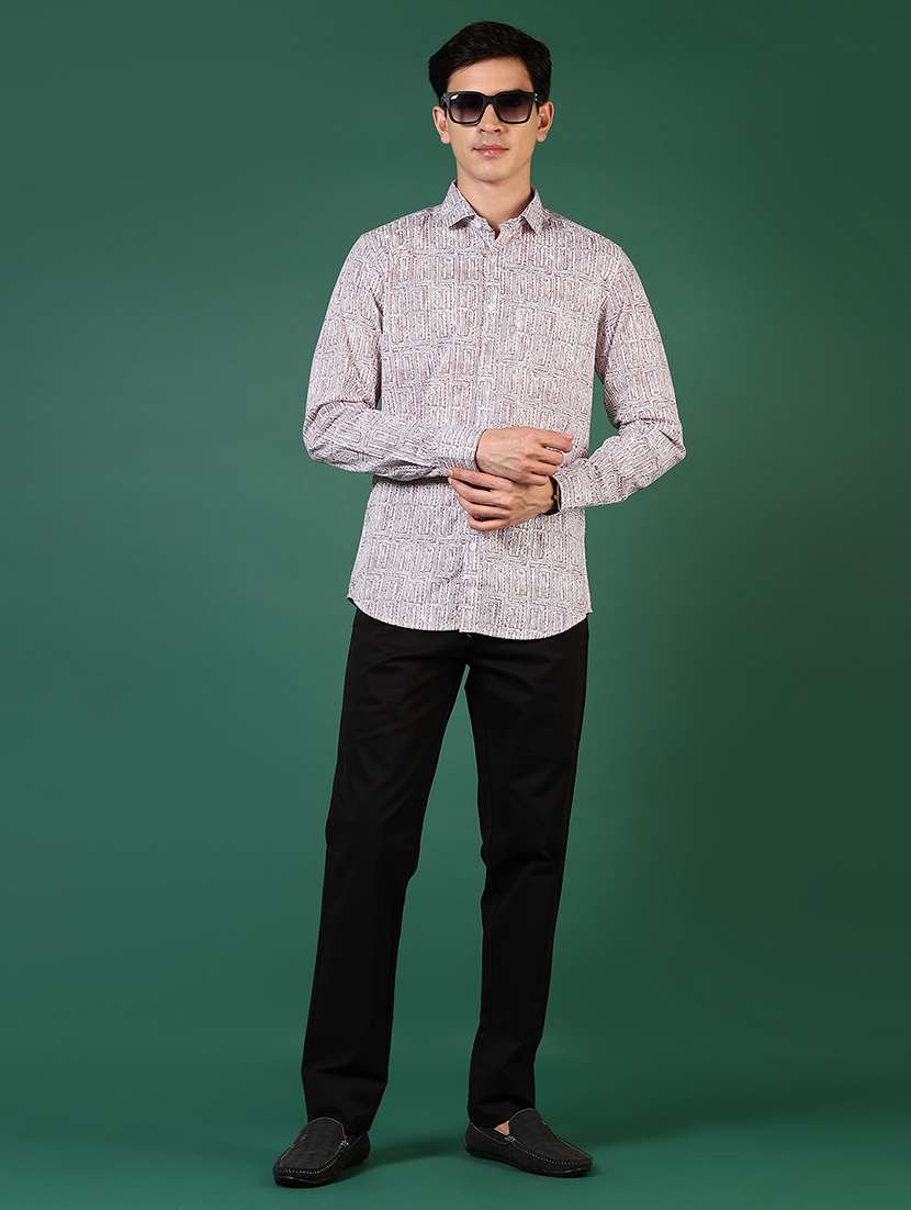 men printed long sleeve regular fit casual shirt - 21749719 -  Standard Image - 4