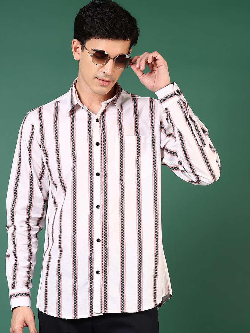 men striped long sleeve regular fit casual shirt - 21749725 -  Standard Image - 1