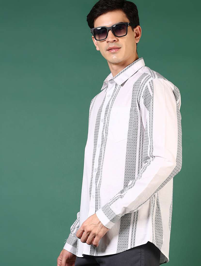 men striped long sleeve regular fit casual shirt - 21749727 -  Standard Image - 1