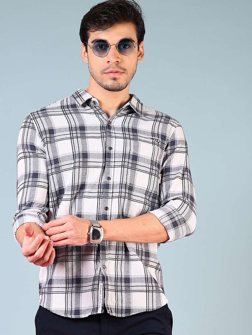 men checkered long sleeve regular fit casual shirt - 21749745 -  Standard Image - 1