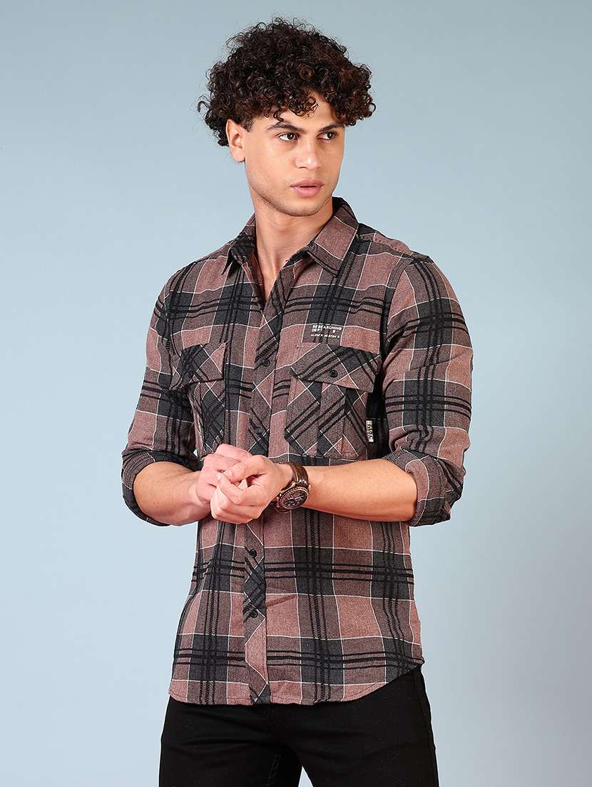 men checkered long sleeve regular fit casual shirt - 21749747 -  Standard Image - 1