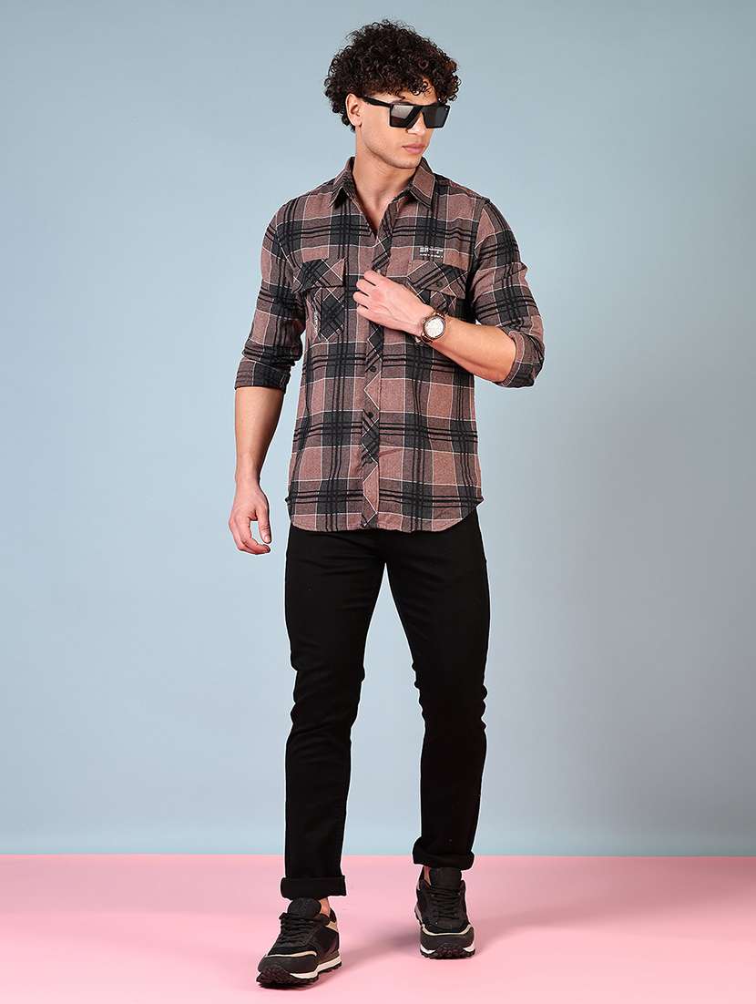 men checkered long sleeve regular fit casual shirt - 21749747 -  Standard Image - 4