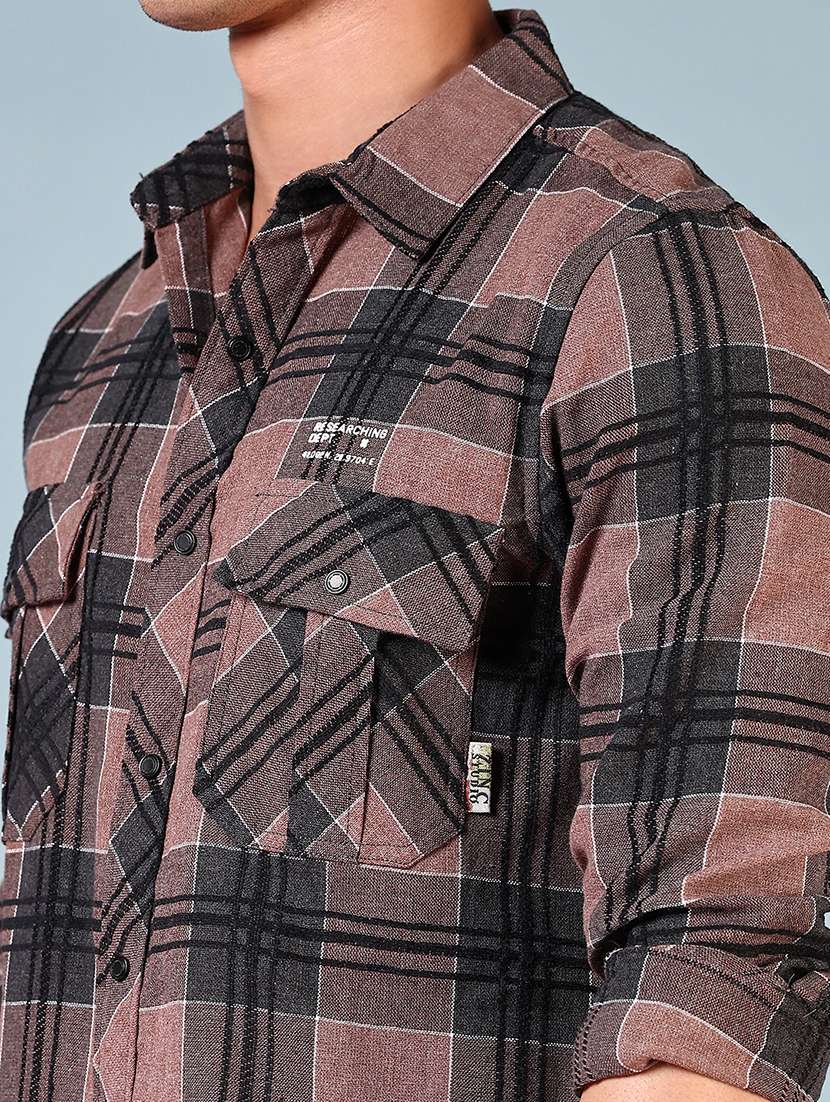men checkered long sleeve regular fit casual shirt - 21749747 -  Standard Image - 4