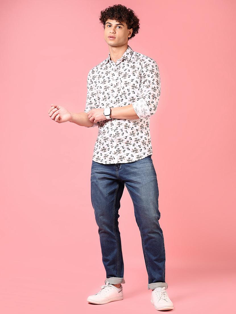 men printed long sleeve regular fit casual shirt - 21749760 - Standard Image - 4
