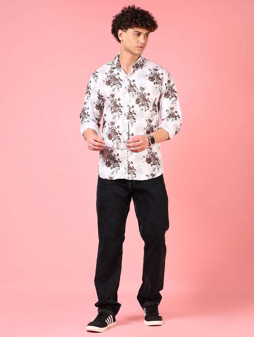 men printed long sleeve regular fit casual shirt - 21749762 -  Standard Image - 4