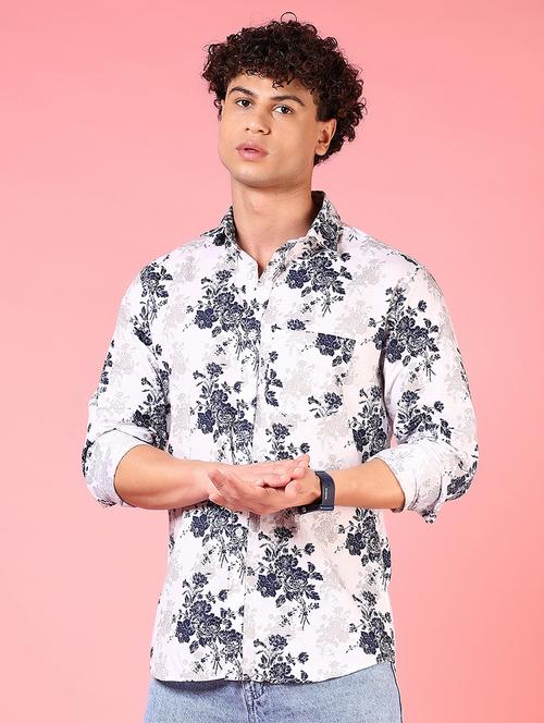 men printed long sleeve regular fit casual shirt - 21749763 - Standard Image - 0