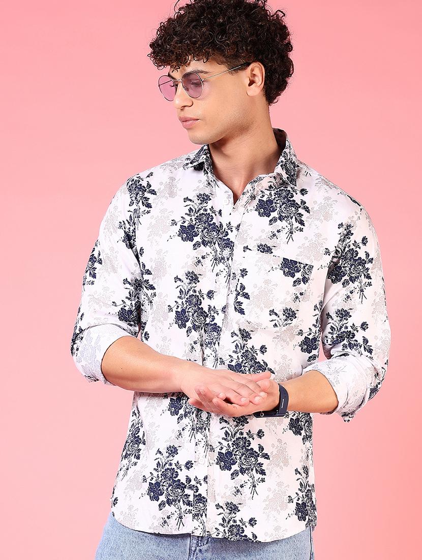 men printed long sleeve regular fit casual shirt - 21749763 -  Standard Image - 1
