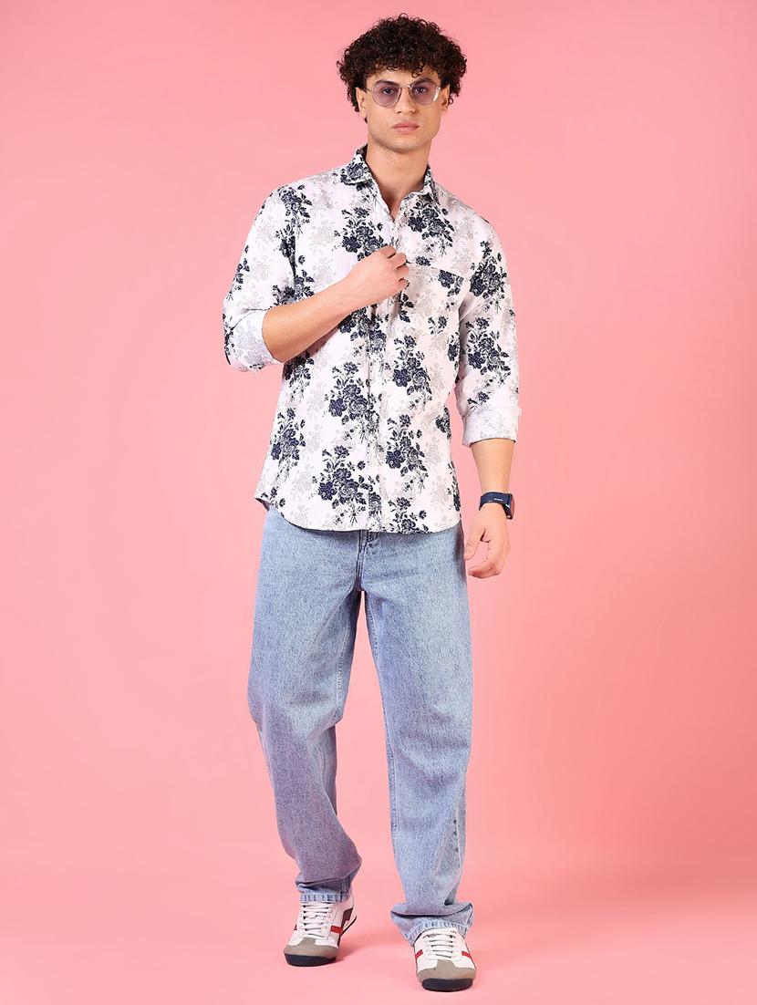 men printed long sleeve regular fit casual shirt - 21749763 - Standard Image - 4