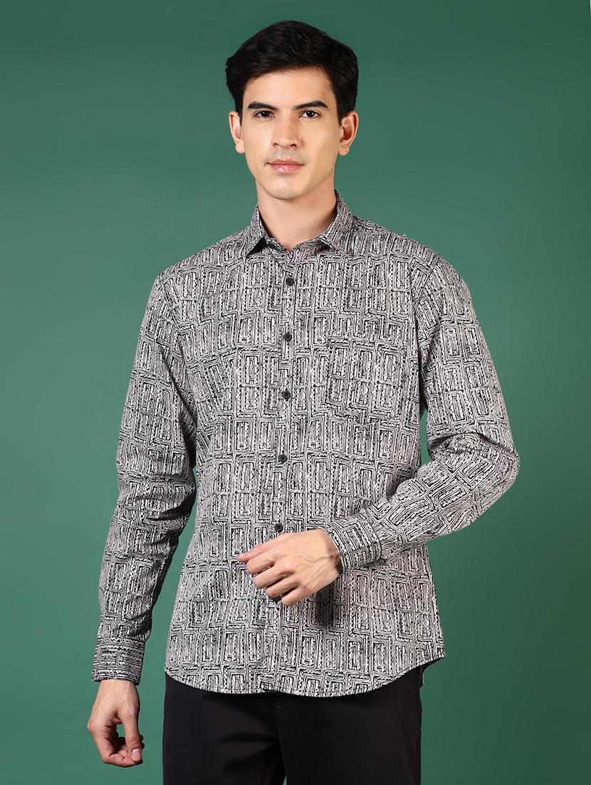 men printed long sleeve regular fit casual shirt - 21749764 -  Zoom Image - 0