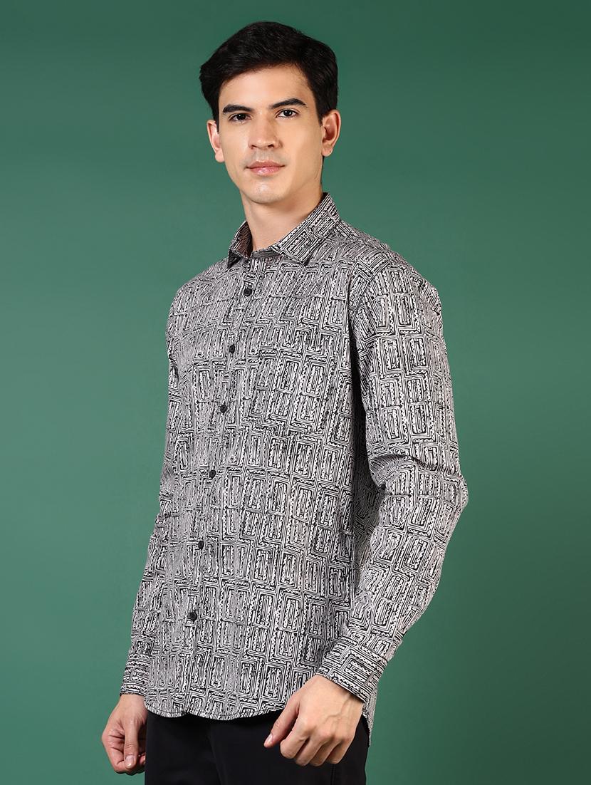 men printed long sleeve regular fit casual shirt - 21749764 -  Standard Image - 1