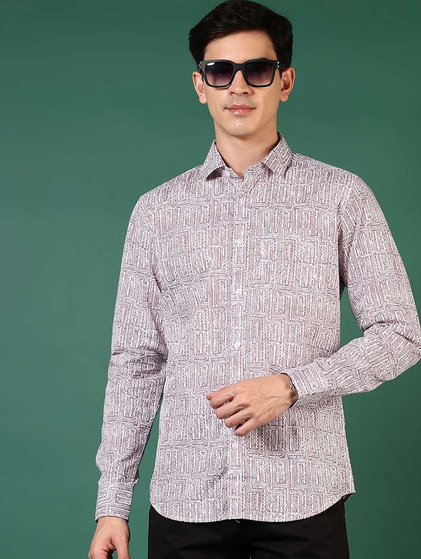 men printed long sleeve regular fit shirt - 21749765 -  Standard Image - 1