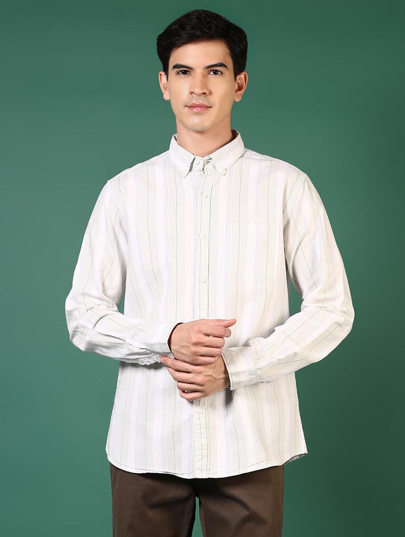 men striped collared long sleeves casual shirt - 21749767 - Zoom Image - 0