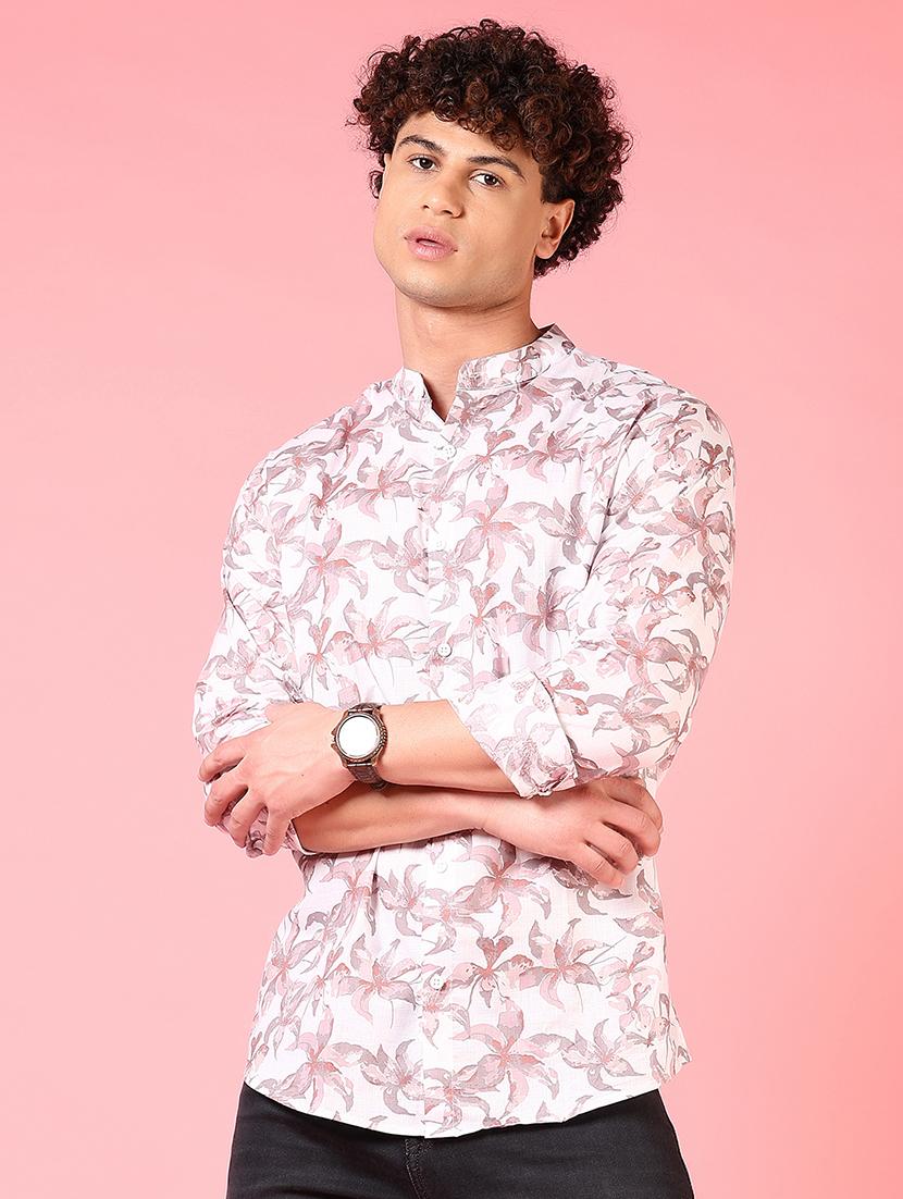 men floral printed long sleeve regular fit casual shirt - 21749768 -  Zoom Image - 0