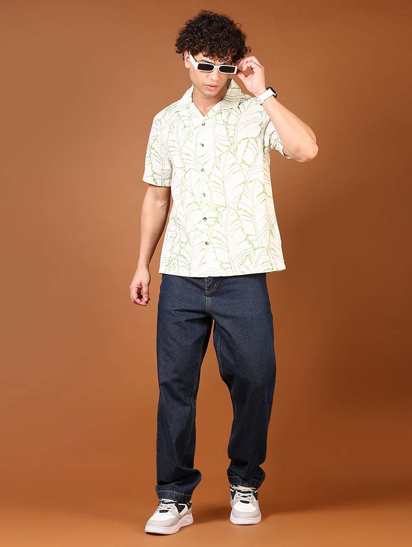men cuban collared short sleeves casual shirt - 21749770 -  Standard Image - 4