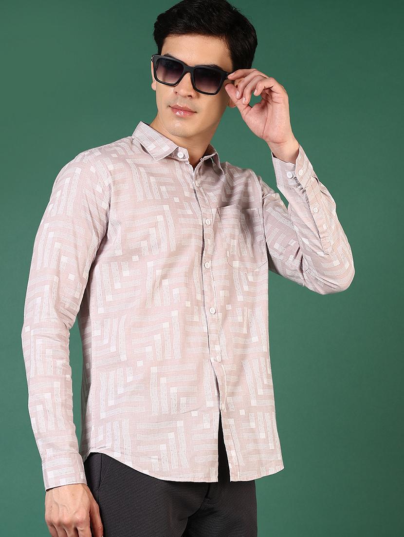 men printed collared long sleeves casual shirt - 21749772 -  Standard Image - 1