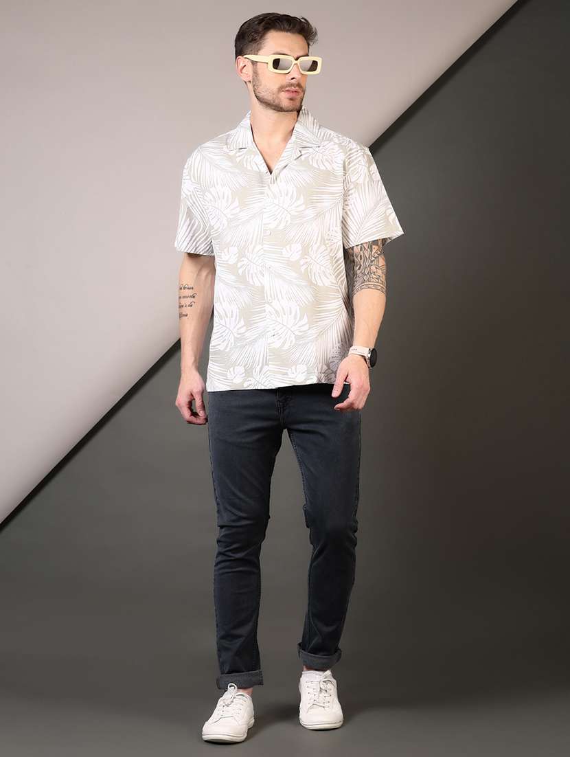 men cuban collared short sleeves casual shirt - 21749775 - Standard Image - 4