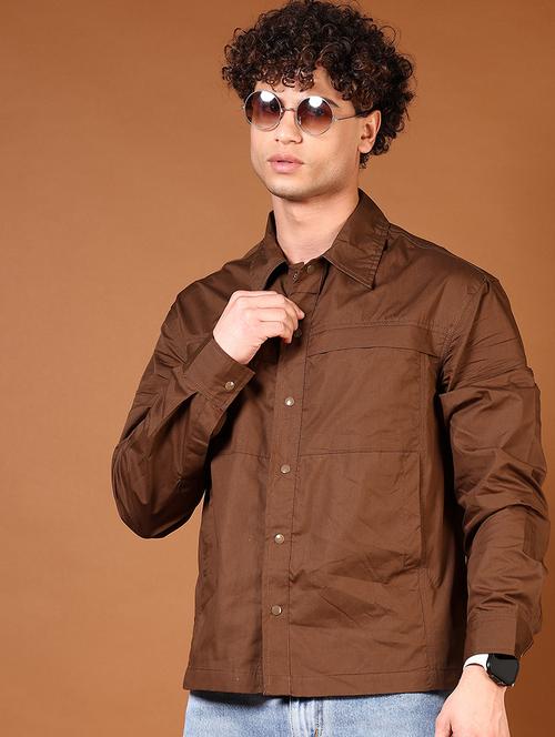 men solid collared long sleeves casual shirt - 21749778 -  Standard Image - 0