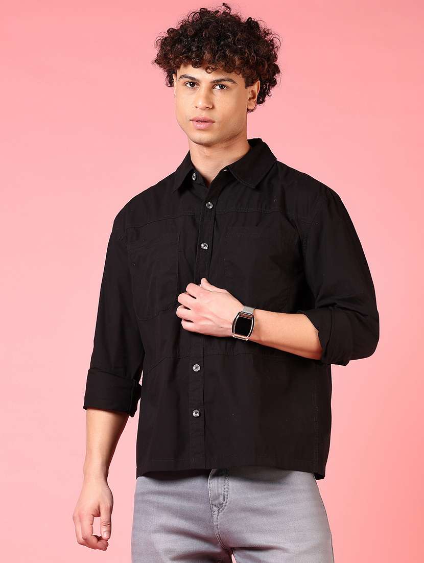 men solid long sleeve regular fit casual shirt - 21749781 -  Standard Image - 1