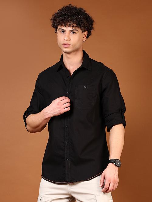 men solid long sleeve regular fit casual shirt - 21749791 -  Standard Image - 0