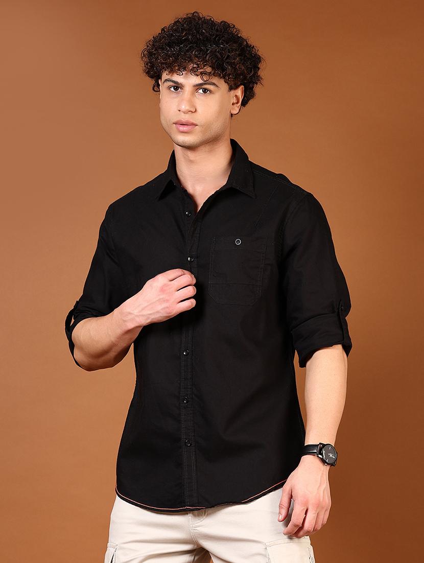 men solid long sleeve regular fit casual shirt - 21749791 -  Zoom Image - 0