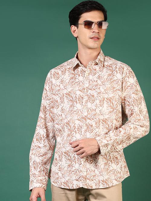 men printed collared long sleeves casual shirt - 21749792 - Standard Image - 0
