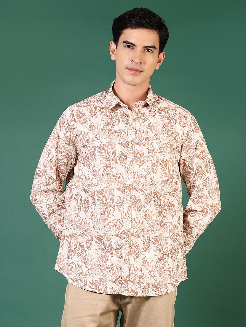 men printed collared long sleeves casual shirt - 21749792 - Standard Image - 1