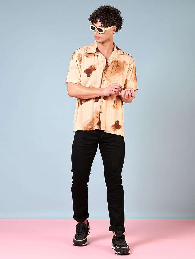 men cuban collared short sleeves casual shirt - 21749795 - Standard Image - 4