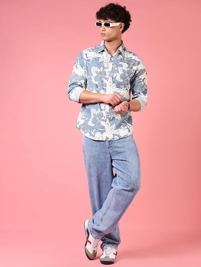 men printed collared long sleeves casual shirt - 21749799 - Standard Image - 4