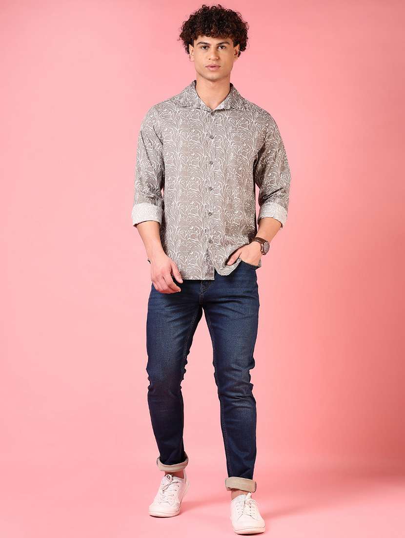 men printed collared long sleeves casual shirt - 21749800 -  Standard Image - 4