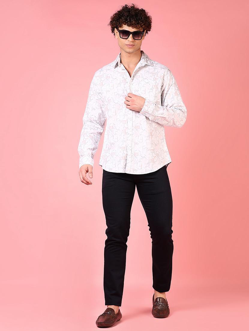 men printed collared long sleeves casual shirt - 21749801 - Standard Image - 4
