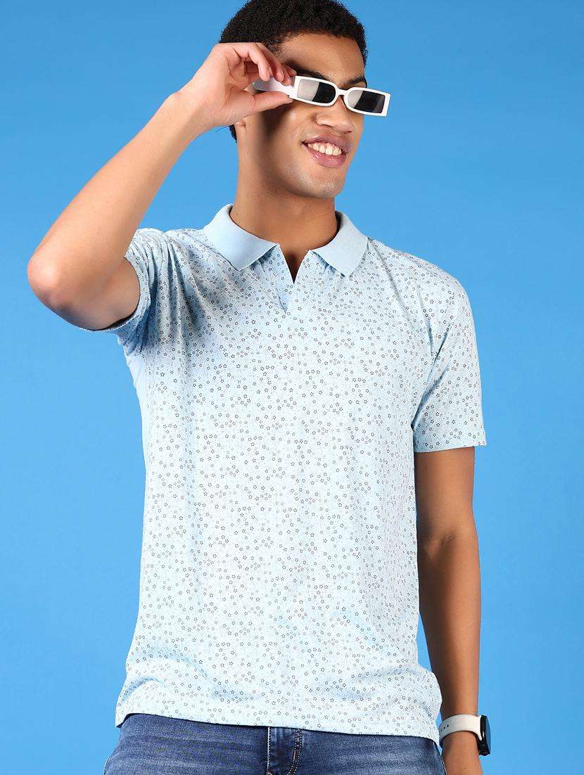 men short sleeves printed polo t-shirt