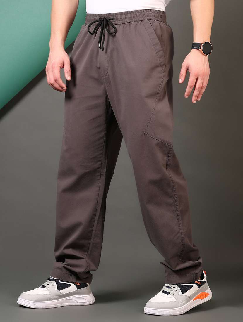 men mid rise solid full length track pant - 21749848 -  Standard Image - 1