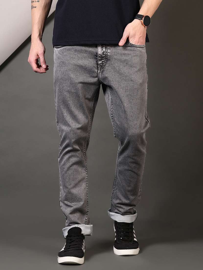 men solid mid rise slim fit jean - 21749884 -  Standard Image - 1