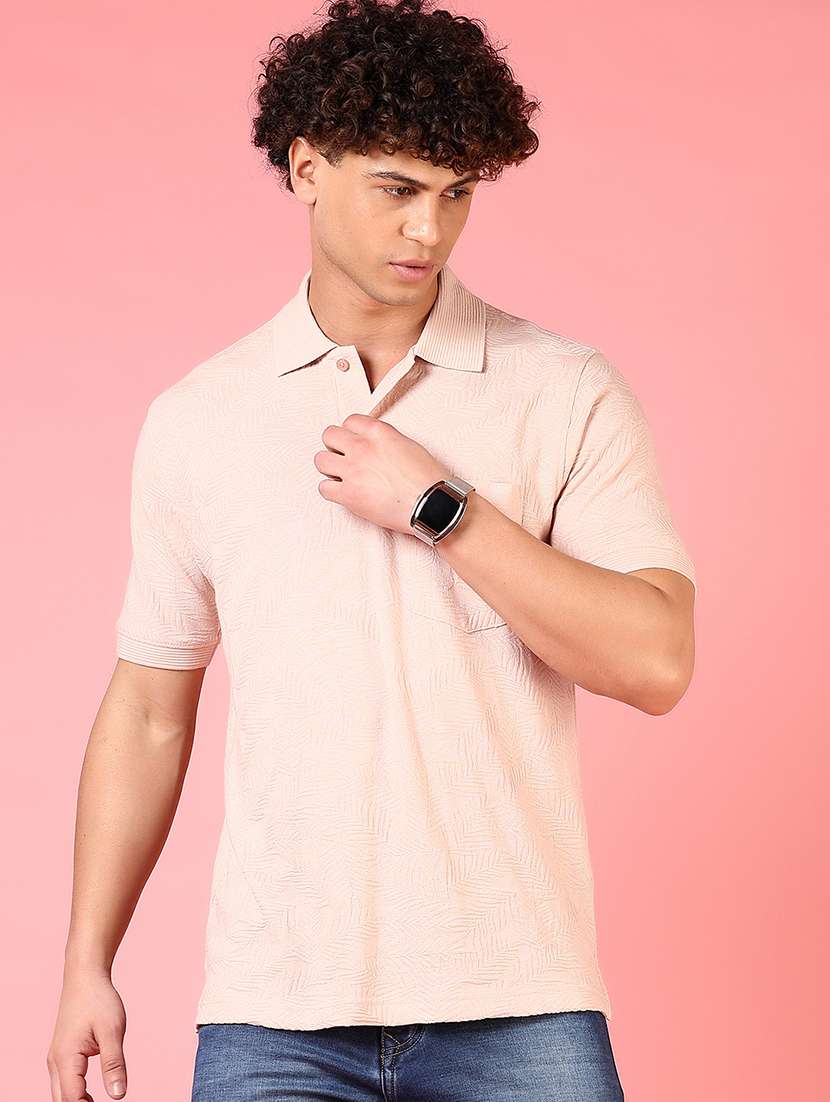 men textured short sleeves polo t-shirt - 21749905 -  Standard Image - 1