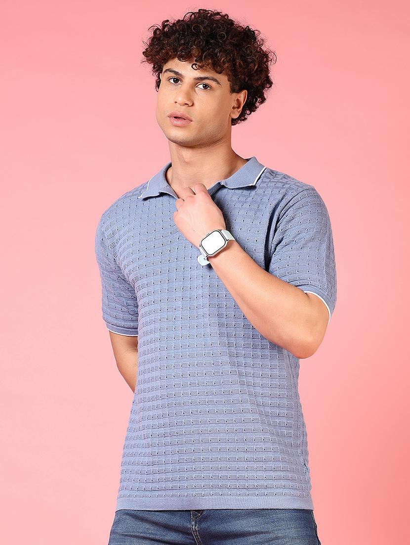 men textured short sleeves polo t-shirt - 21749906 - Standard Image - 1