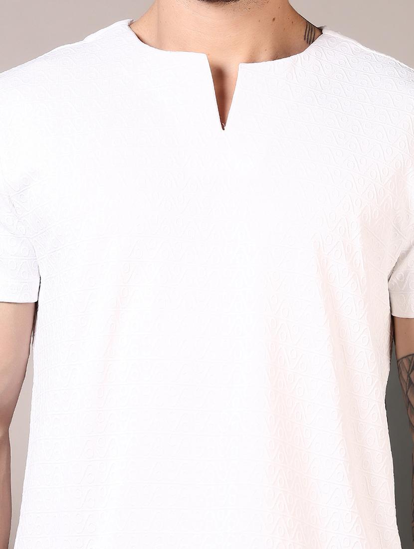 men textured round neck short sleeves t-shirt - 21749907 - Standard Image - 4