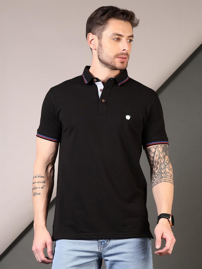 men solid short sleeve regular fit polo t-shirt - 21749910 -  Standard Image - 1