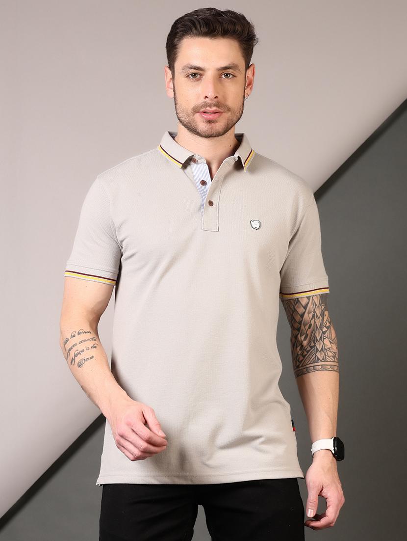 men solid short sleeve regular fit polo t-shirt - 21749911 - Standard Image - 1