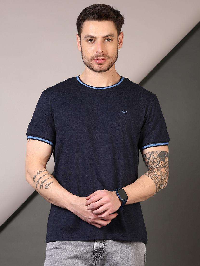 men solid round neck short sleeves t-shirt - 21749919 -  Standard Image - 1